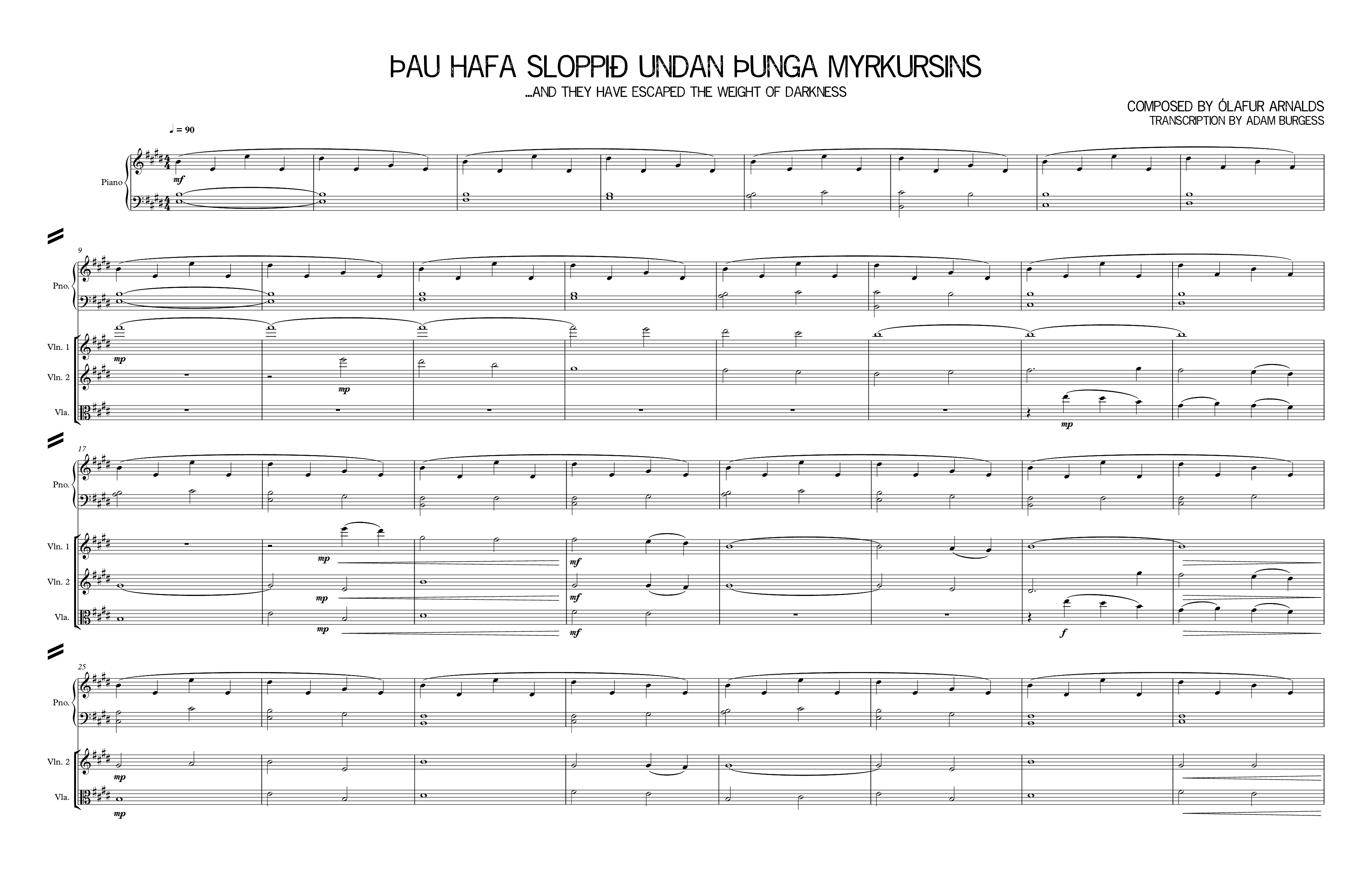 þau Hafa Sloppið Undan þunga Myrkursins吉他谱1