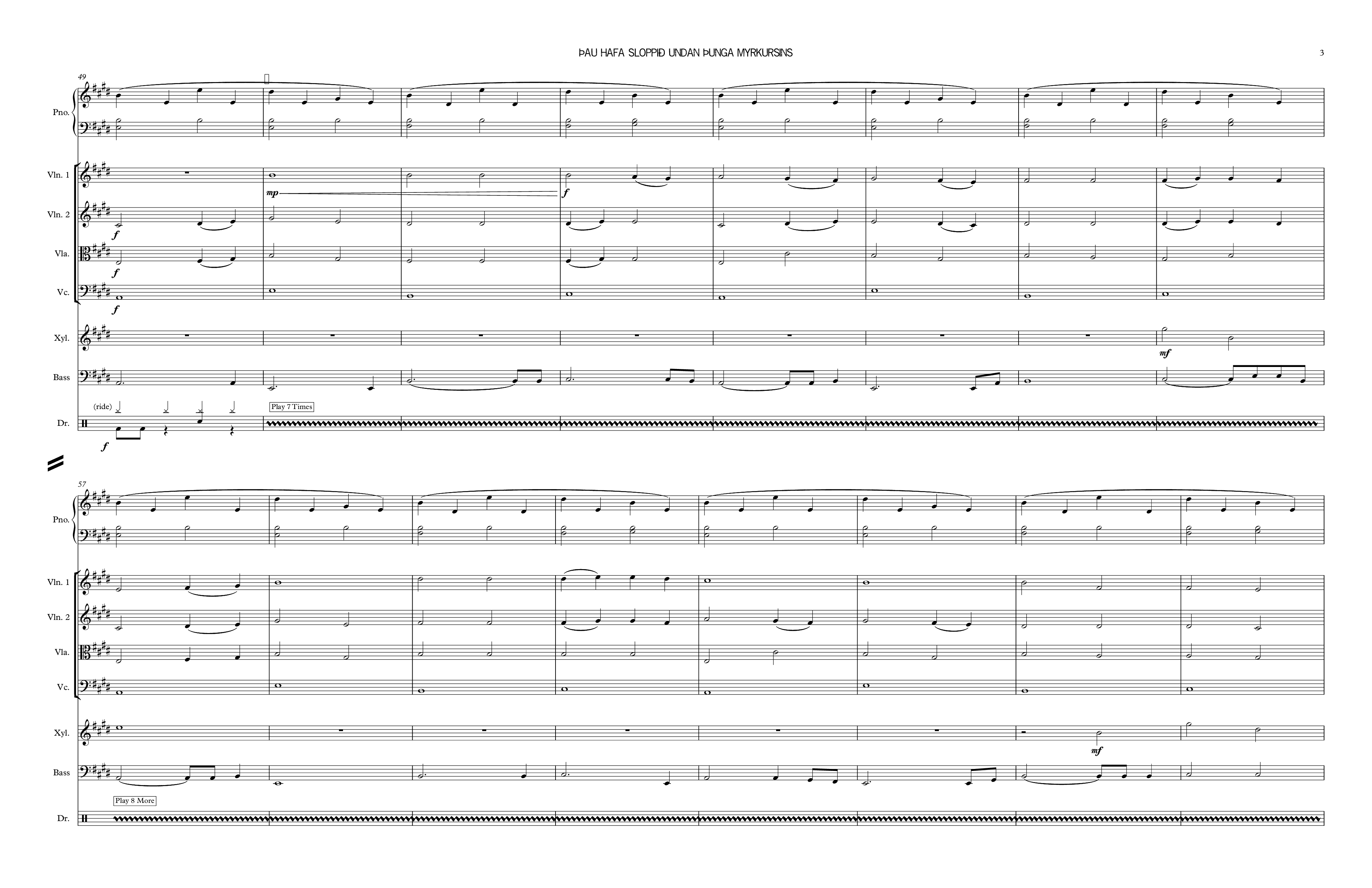 þau Hafa Sloppið Undan þunga Myrkursins吉他谱3