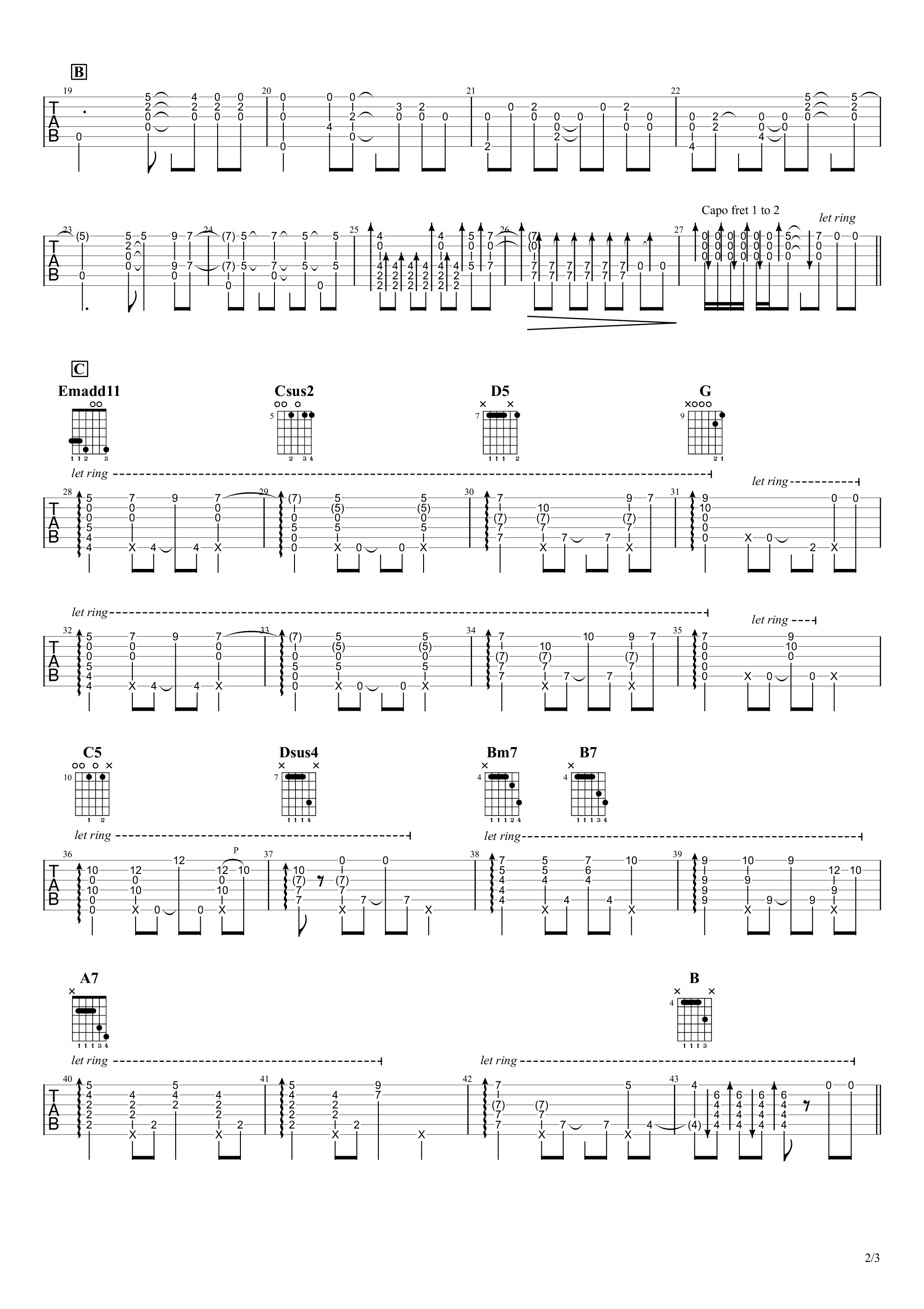 花の塔 - 《Lycoris Recoil》ED吉他谱2