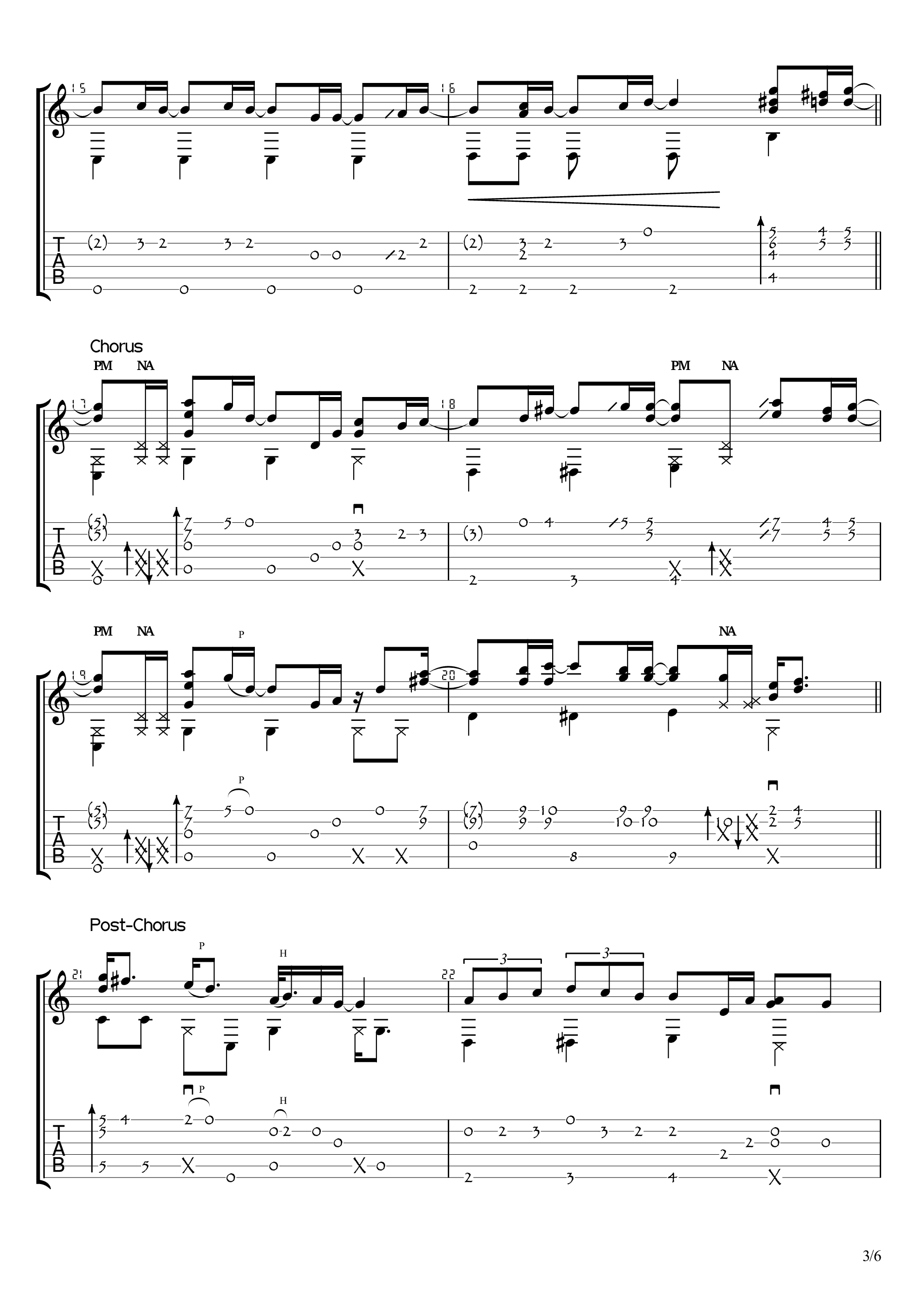 ドライフラワー（干花）吉他谱3