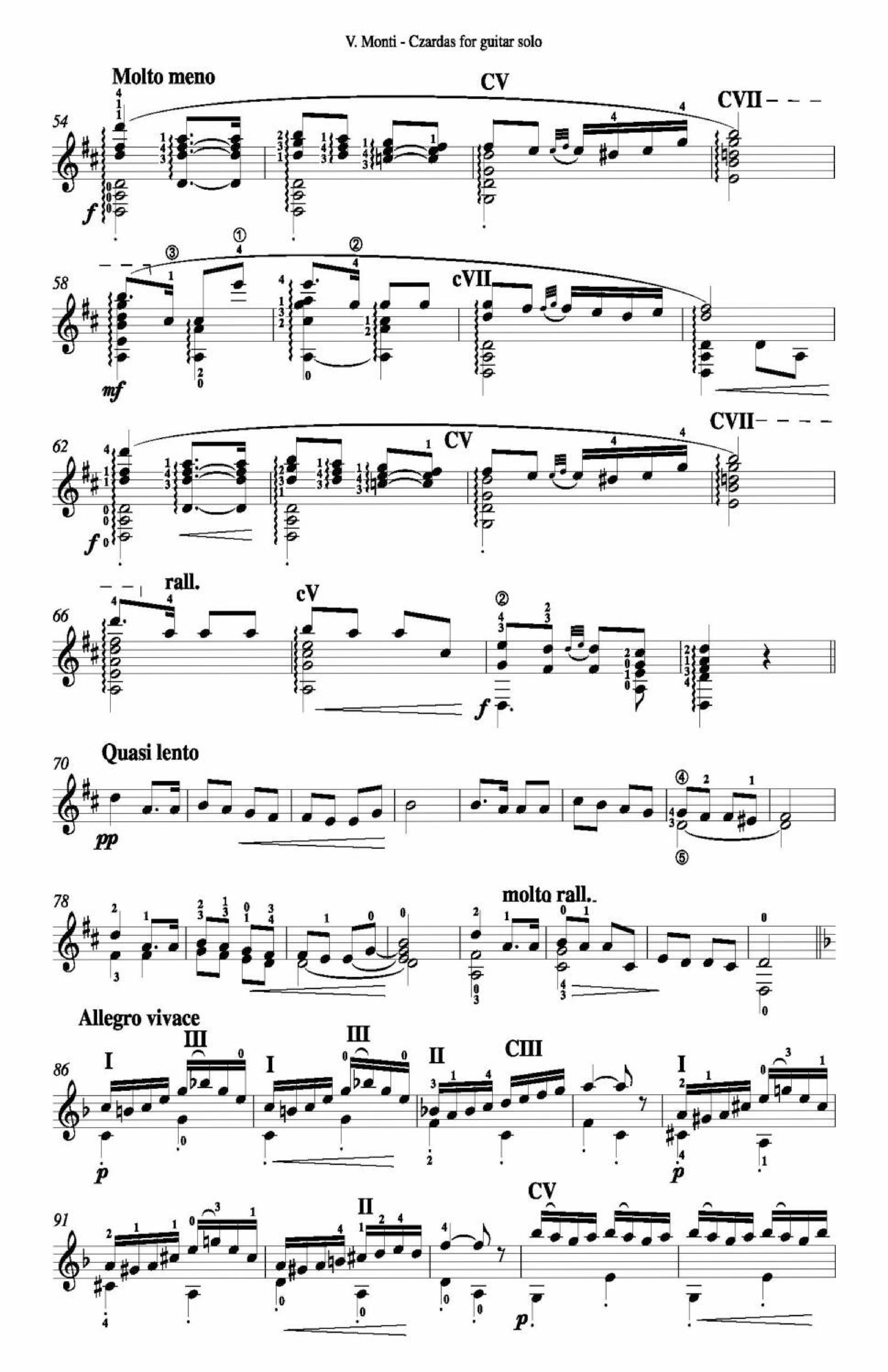 查尔达什舞曲 吉他独奏吉他谱3