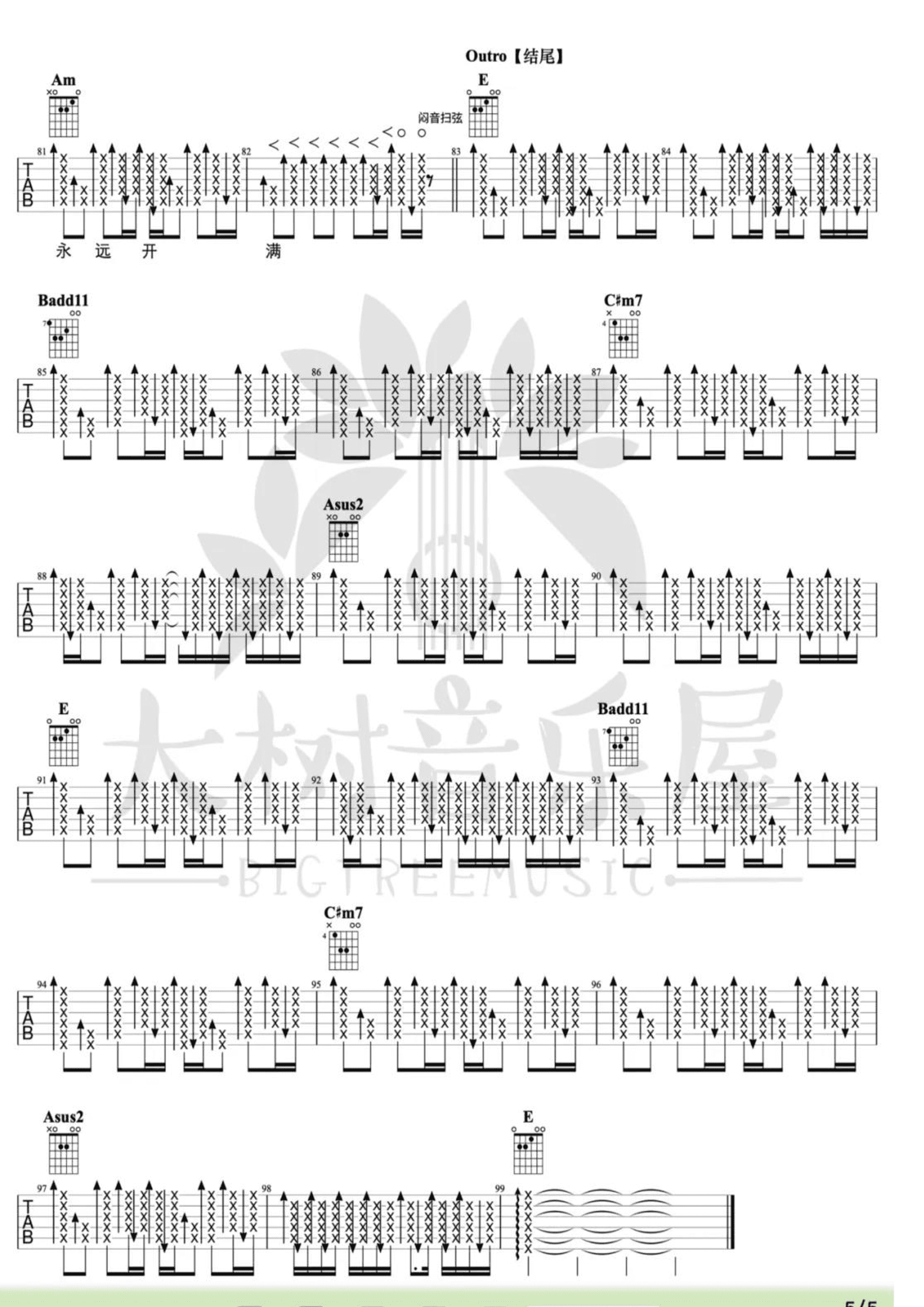 鲜花吉他谱5