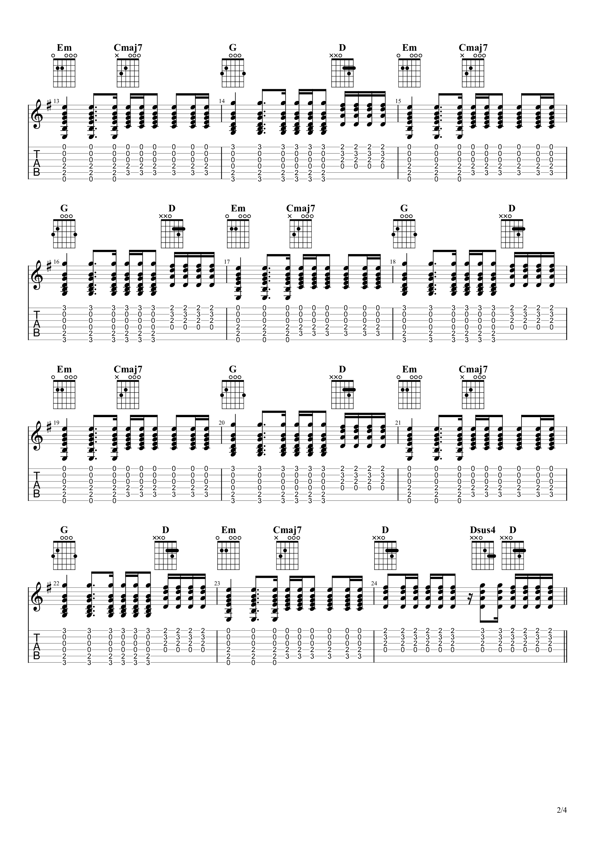 晴天（自用）吉他谱2