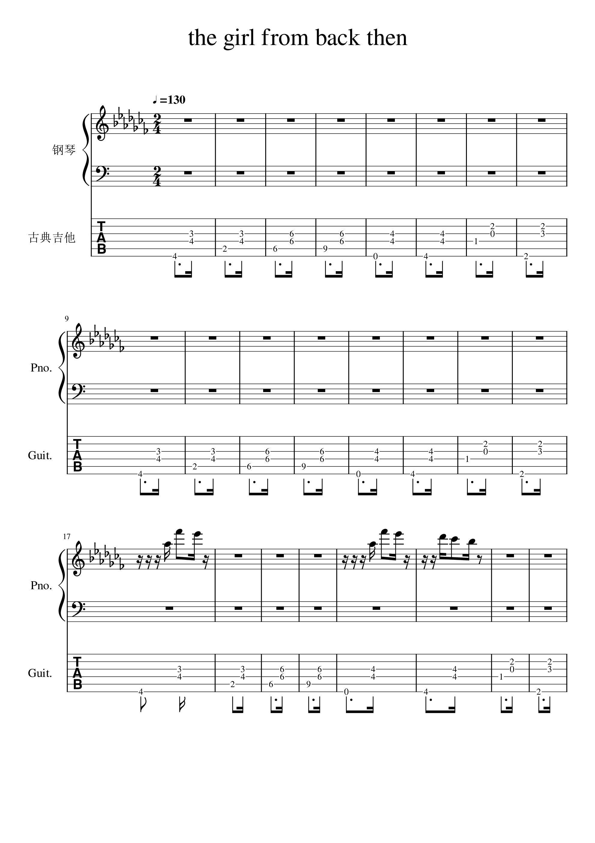 The Girl From Back Then吉他谱1