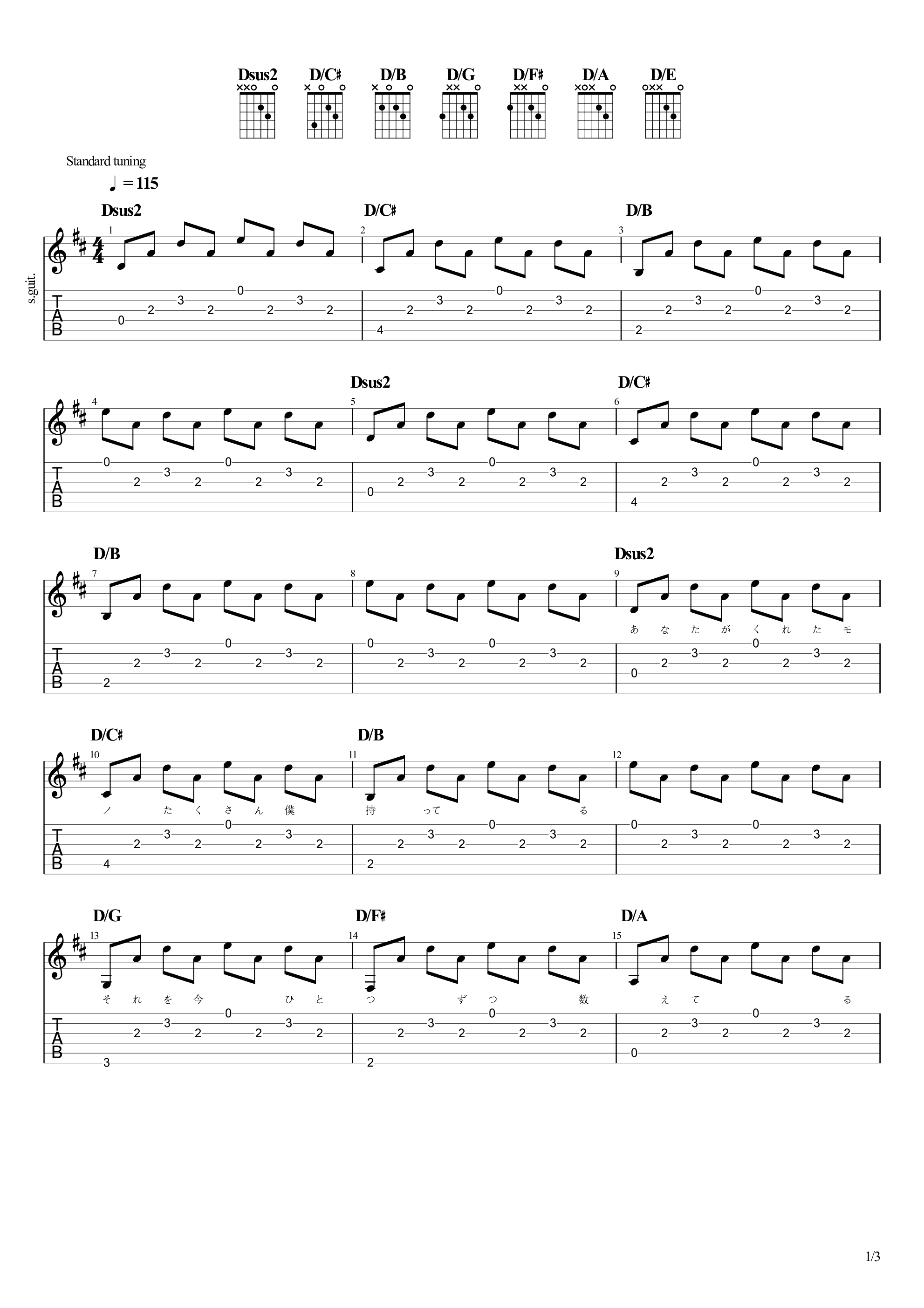 25号染色体吉他谱1