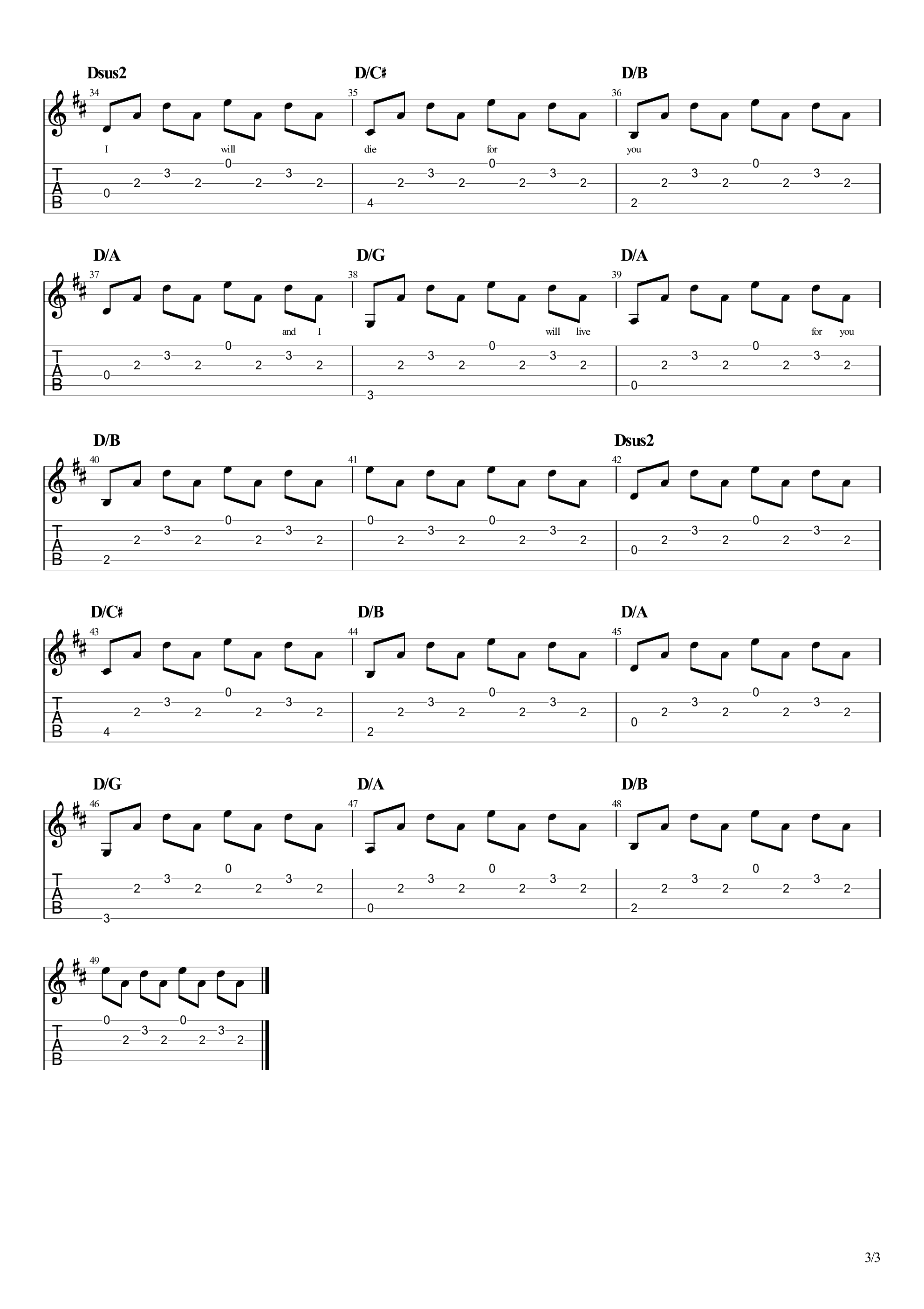 25号染色体吉他谱3