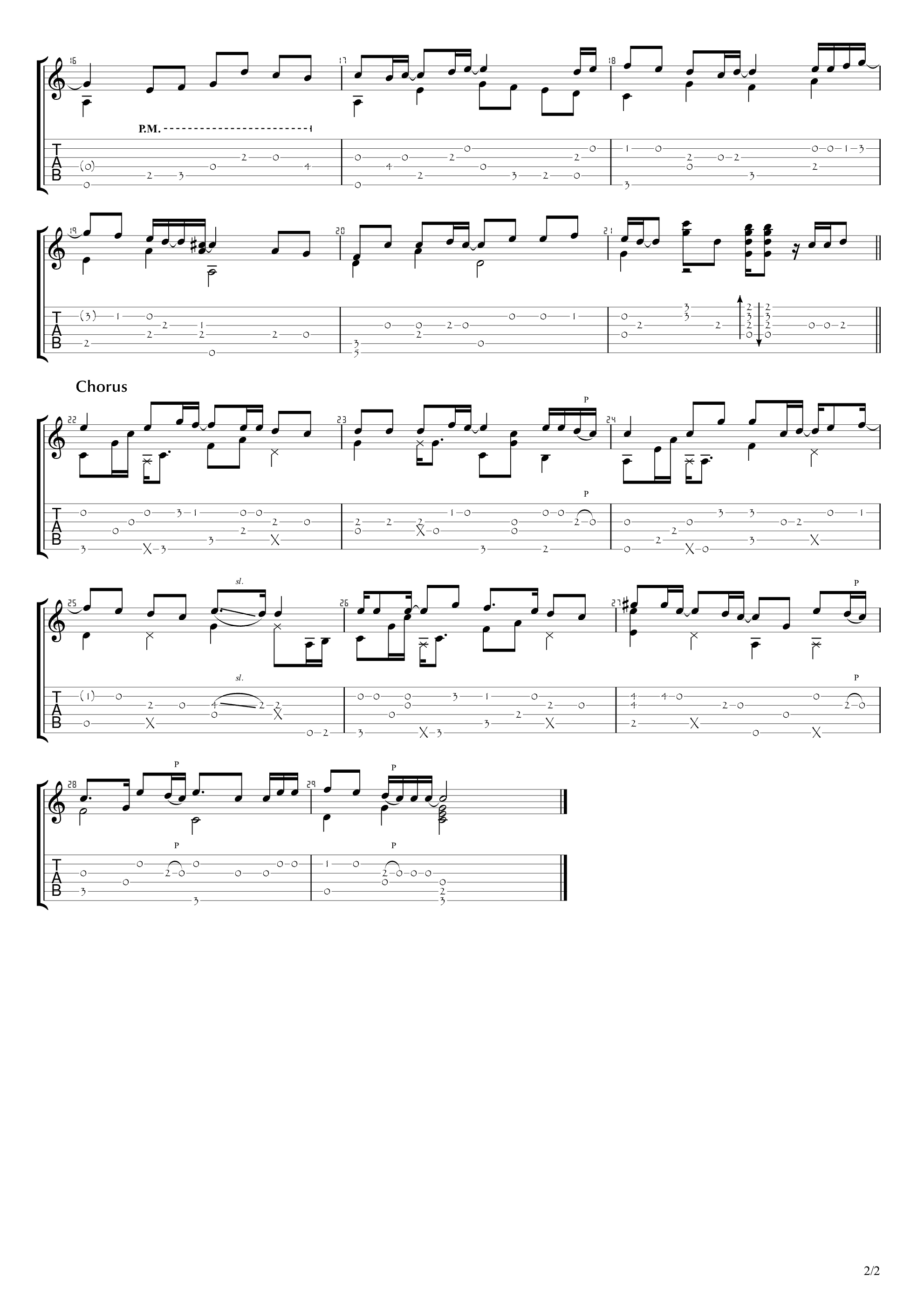 一目惚れ（一见钟情）吉他谱2