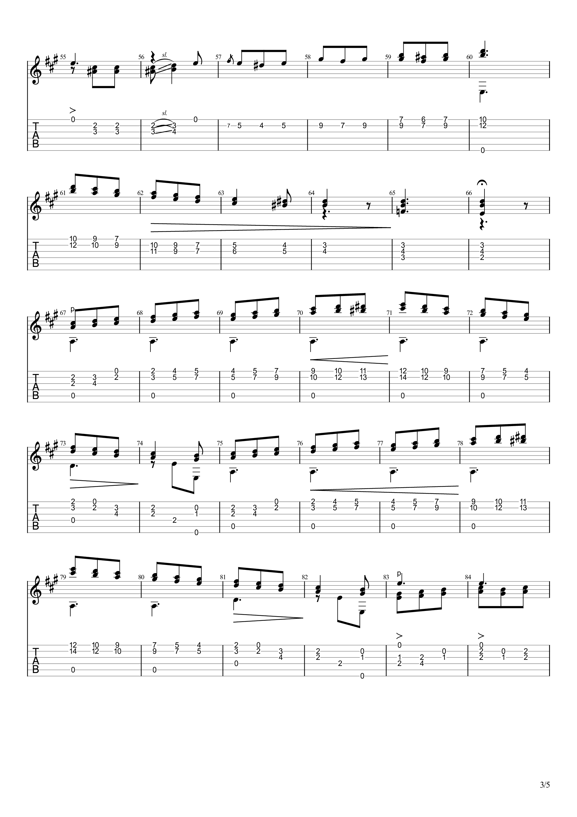 Op.6 No.6 (塞戈维亚精选索尔练习曲20首 第十二首）吉他谱3