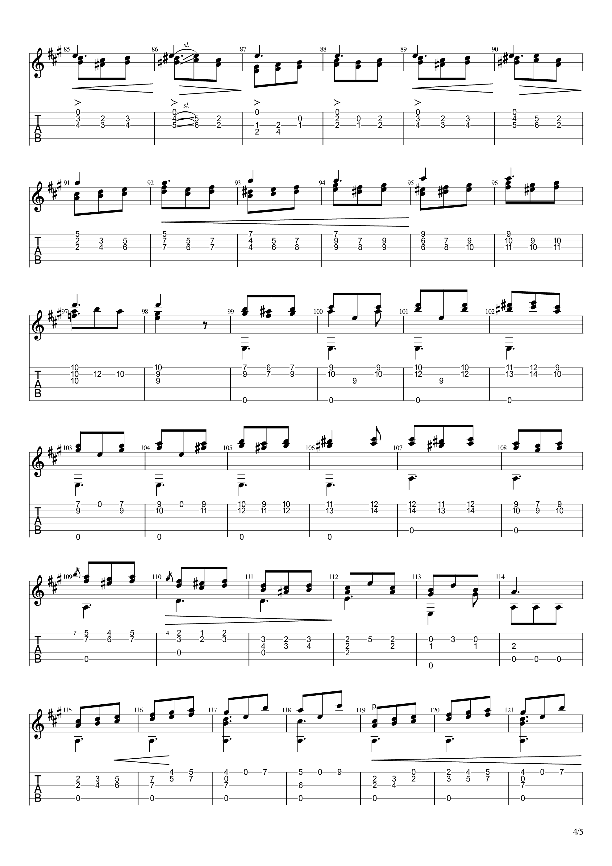 Op.6 No.6 (塞戈维亚精选索尔练习曲20首 第十二首）吉他谱4