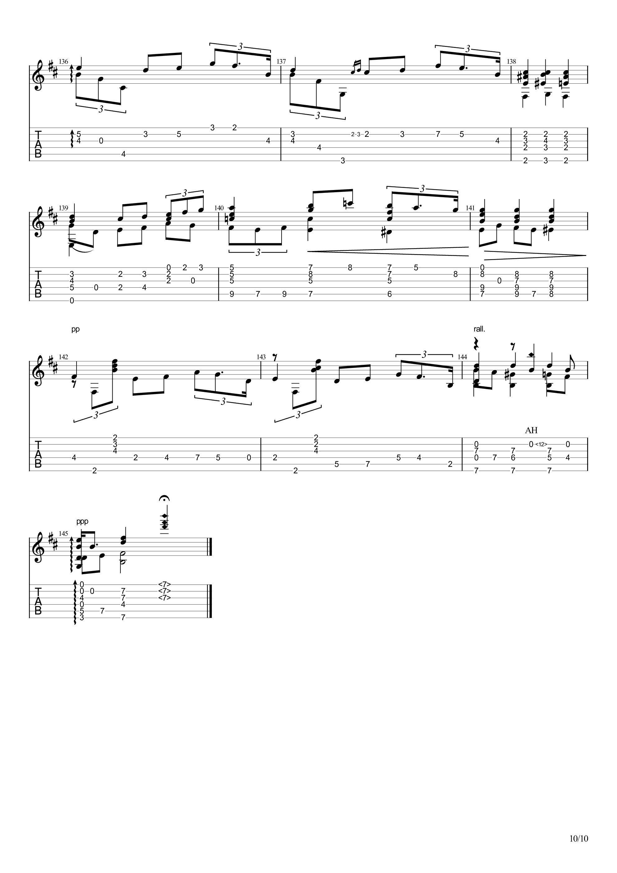 斯克里亚宾主题变奏曲（Variations sur un thème de Scriabine）吉他谱10