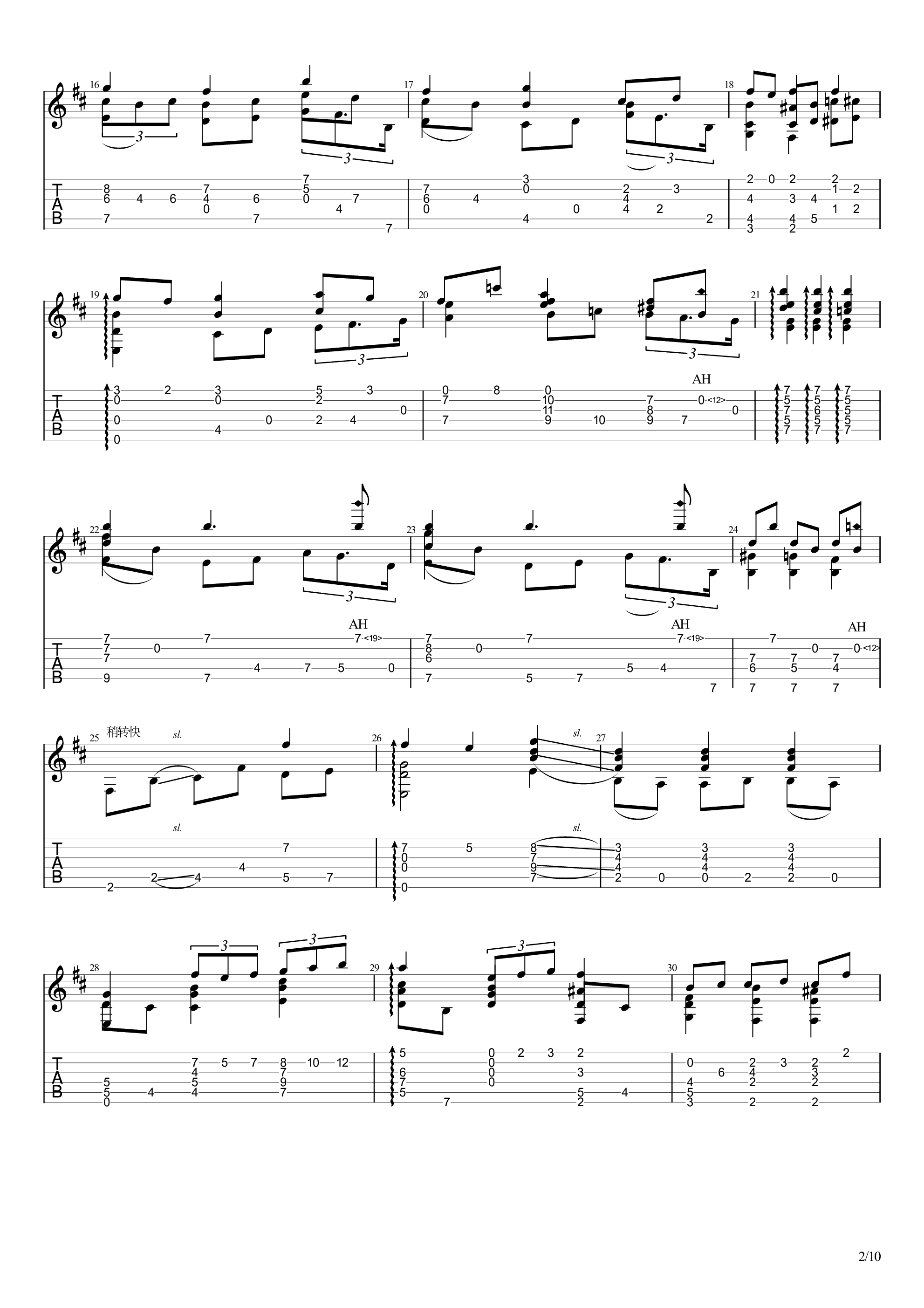 斯克里亚宾主题变奏曲（Variations sur un thème de Scriabine）吉他谱2