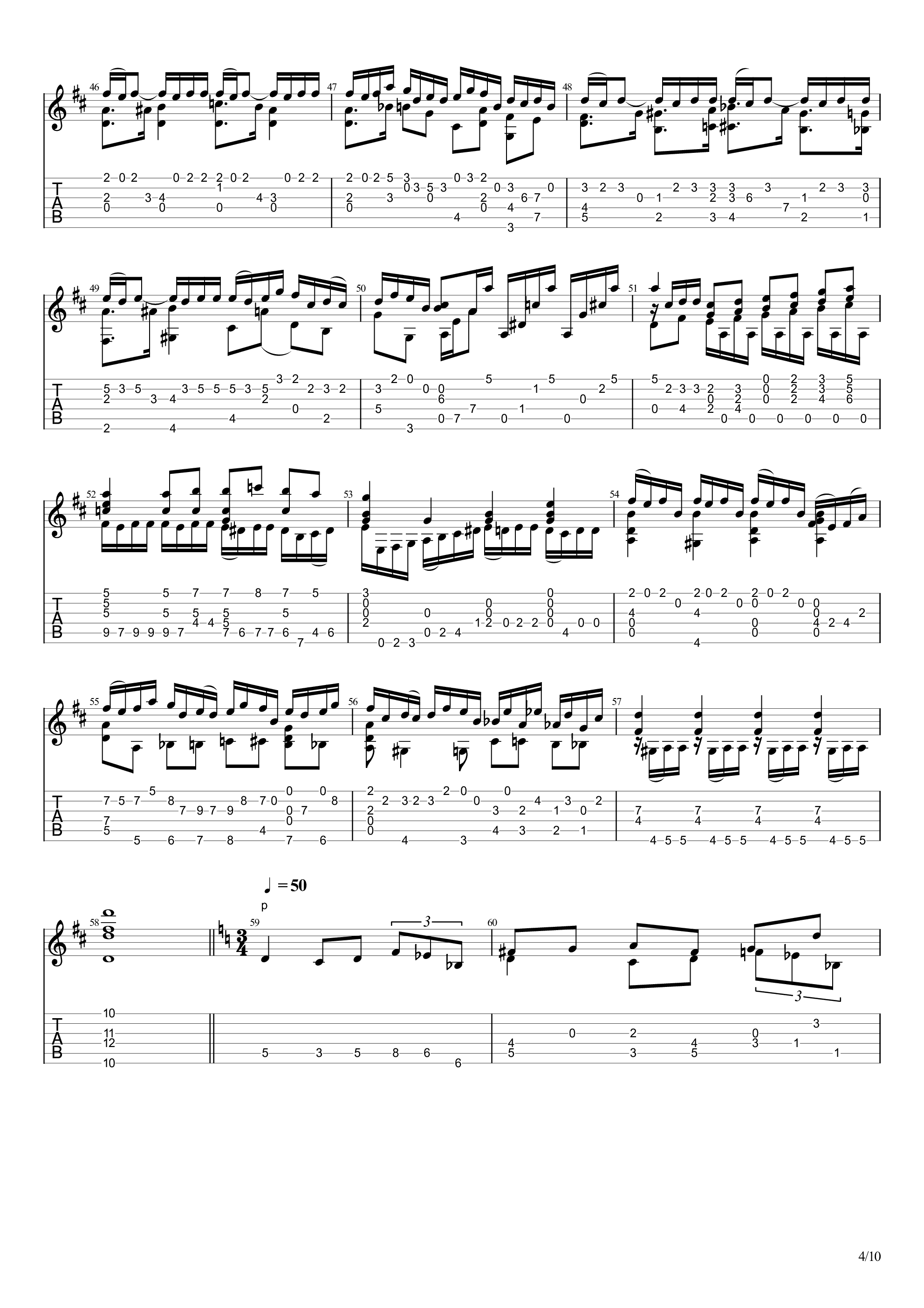 斯克里亚宾主题变奏曲（Variations sur un thème de Scriabine）吉他谱4