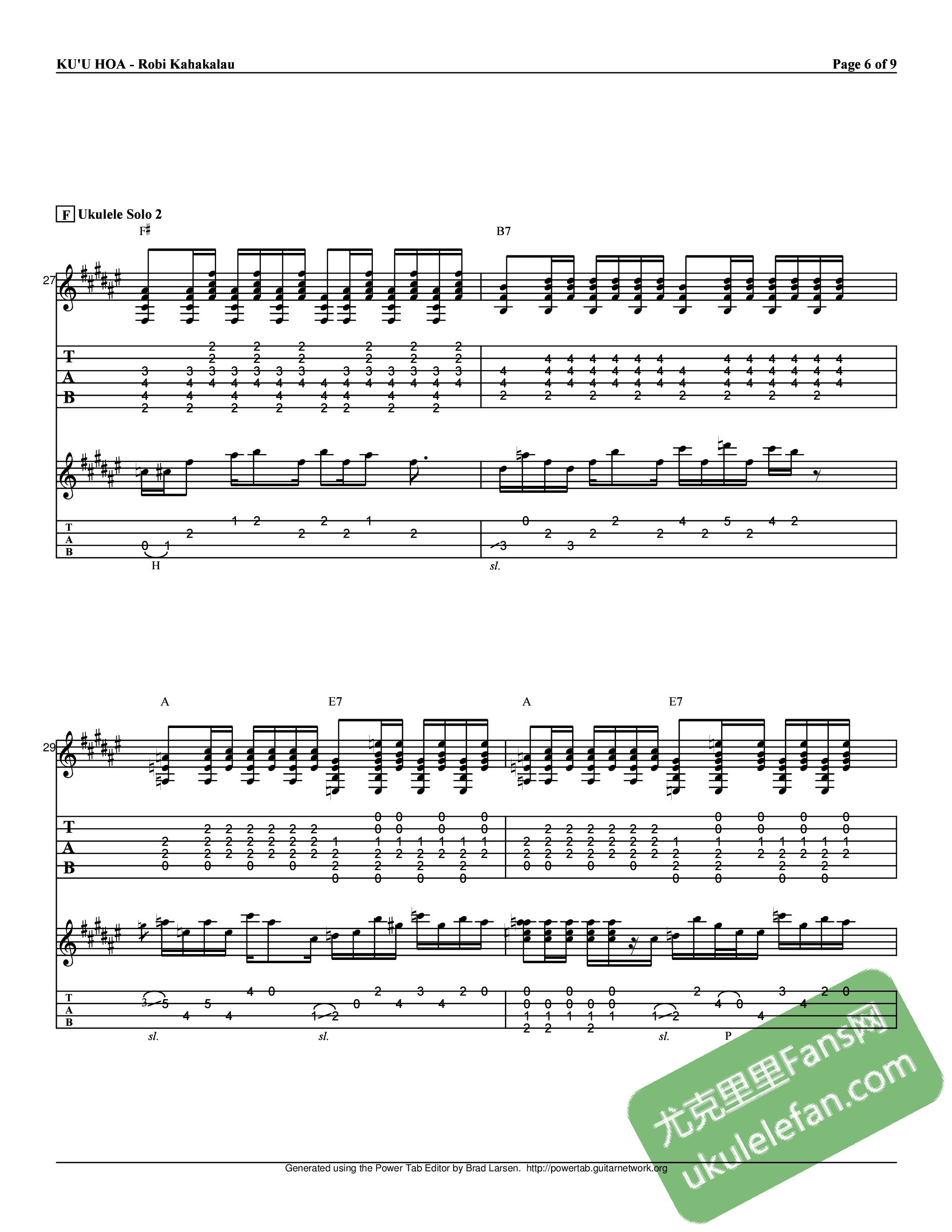 Ku’u Hoa(夏威夷民歌)吉他谱6