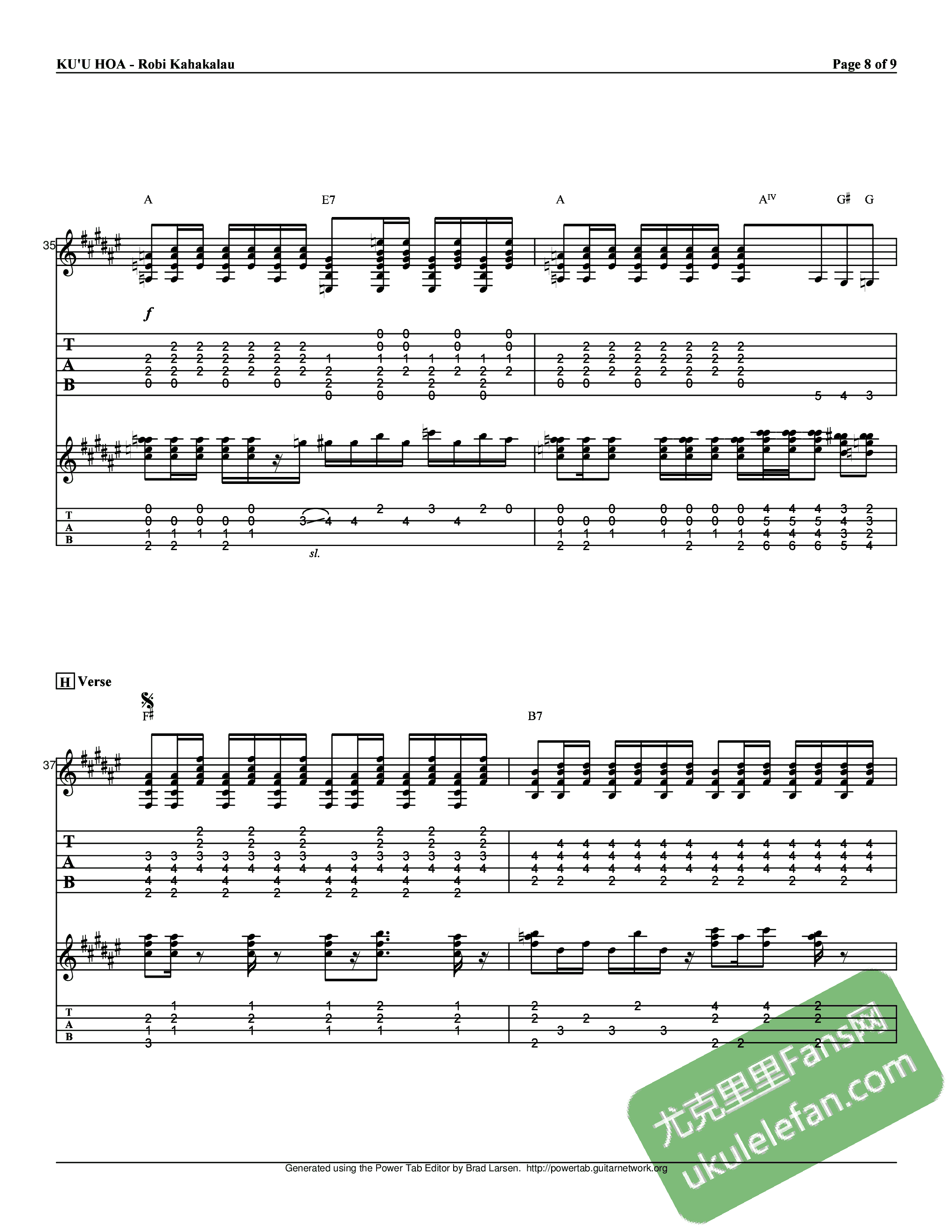 Ku’u Hoa(夏威夷民歌)吉他谱8