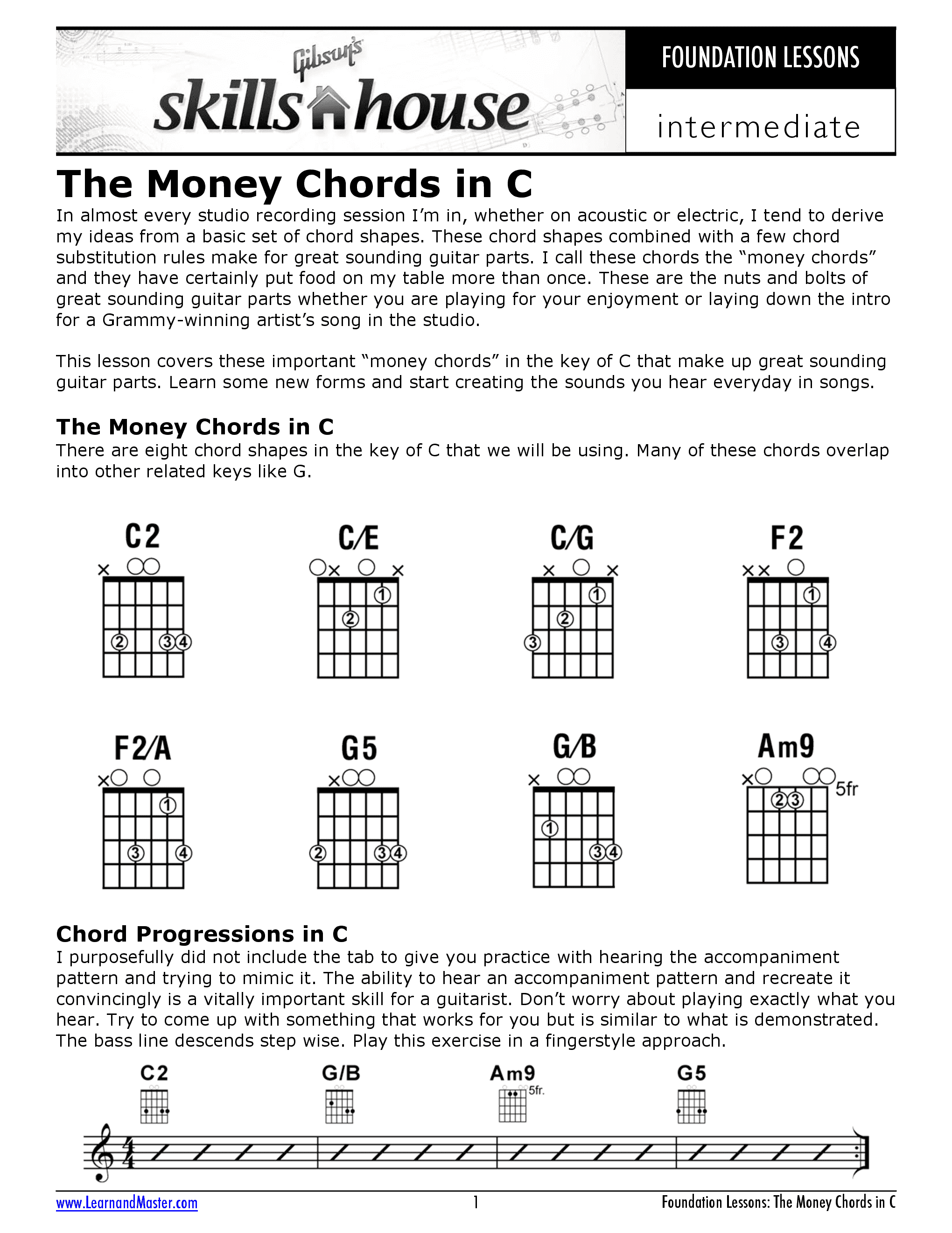 C和弦变种（让你的C和弦更好听）吉他谱1