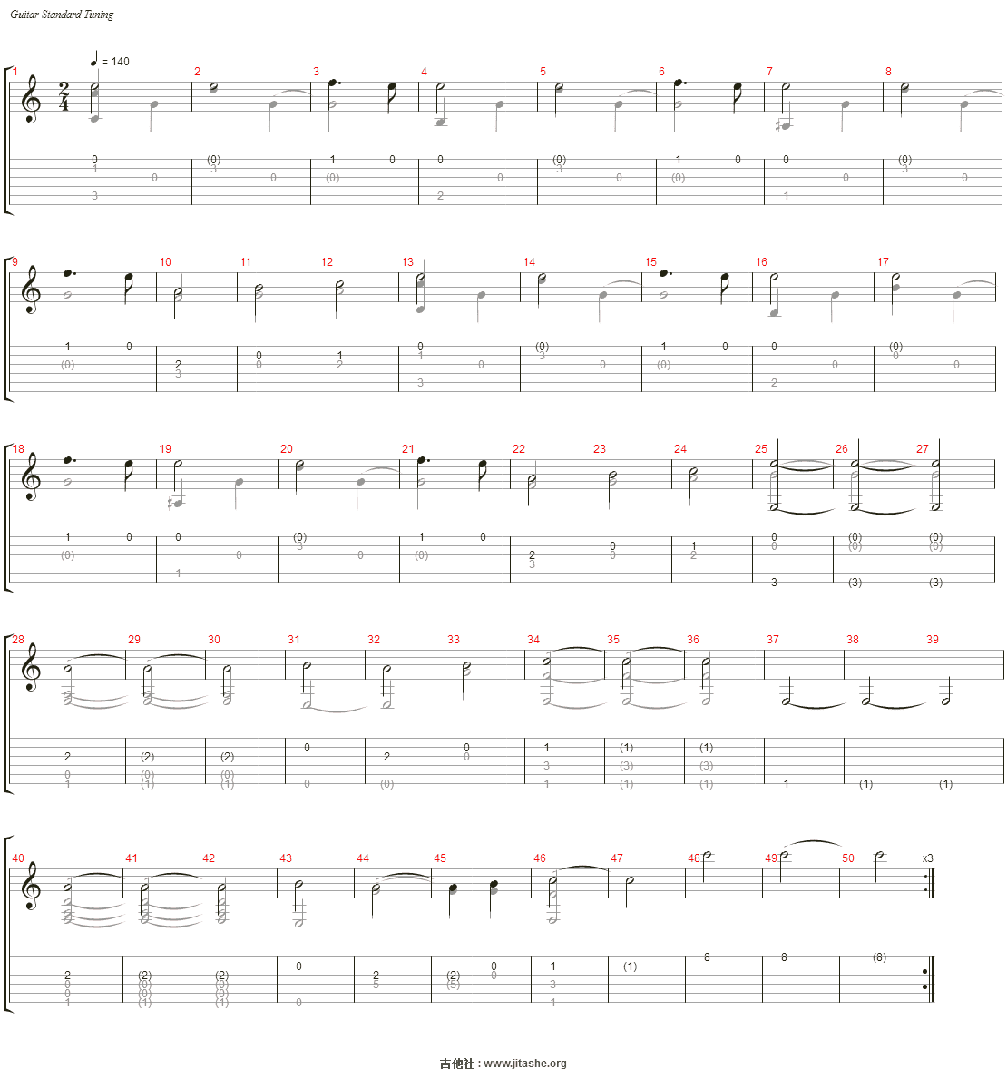 lit 声之形ost吉他谱(steel guitar)